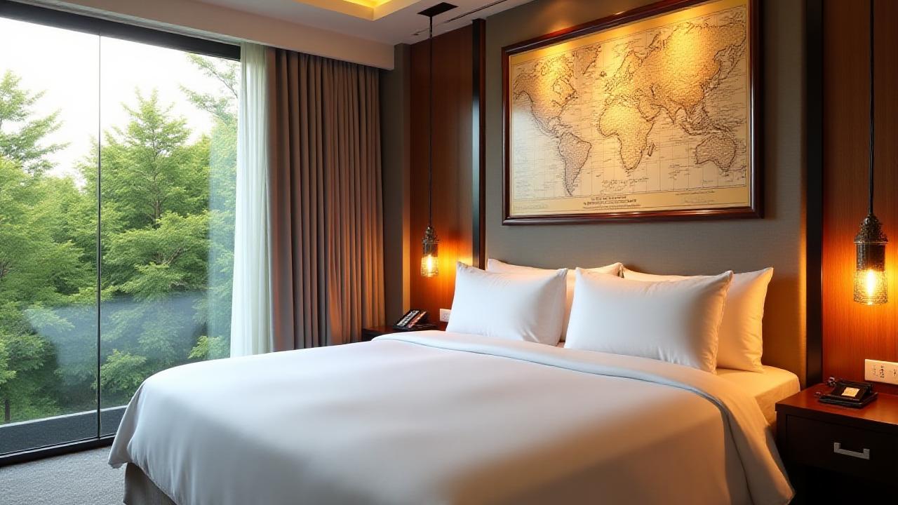 Luxury cartography-themed suite with antique compass details