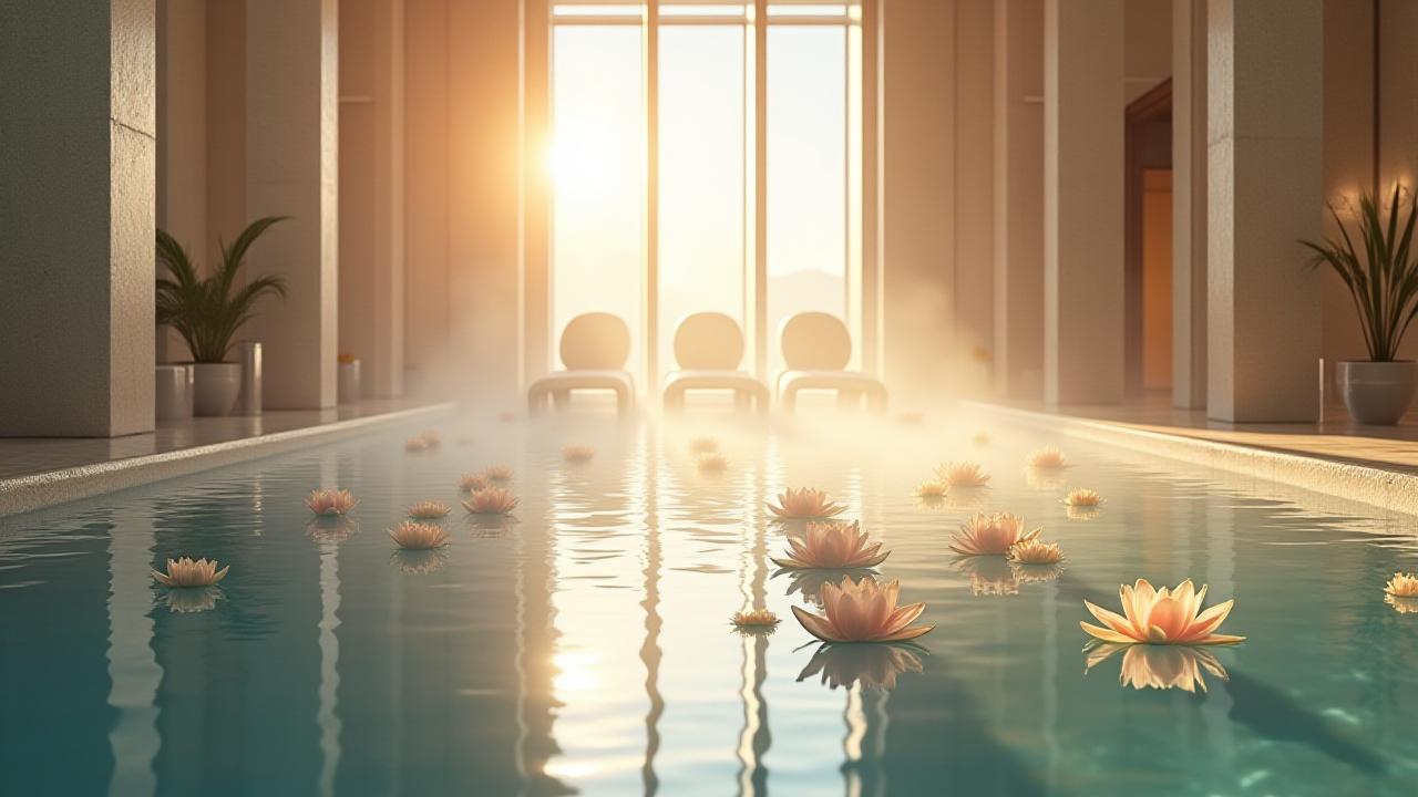 Tranquil luxury spa interior at Meridian Atlas Suites with soft lighting and natural elements